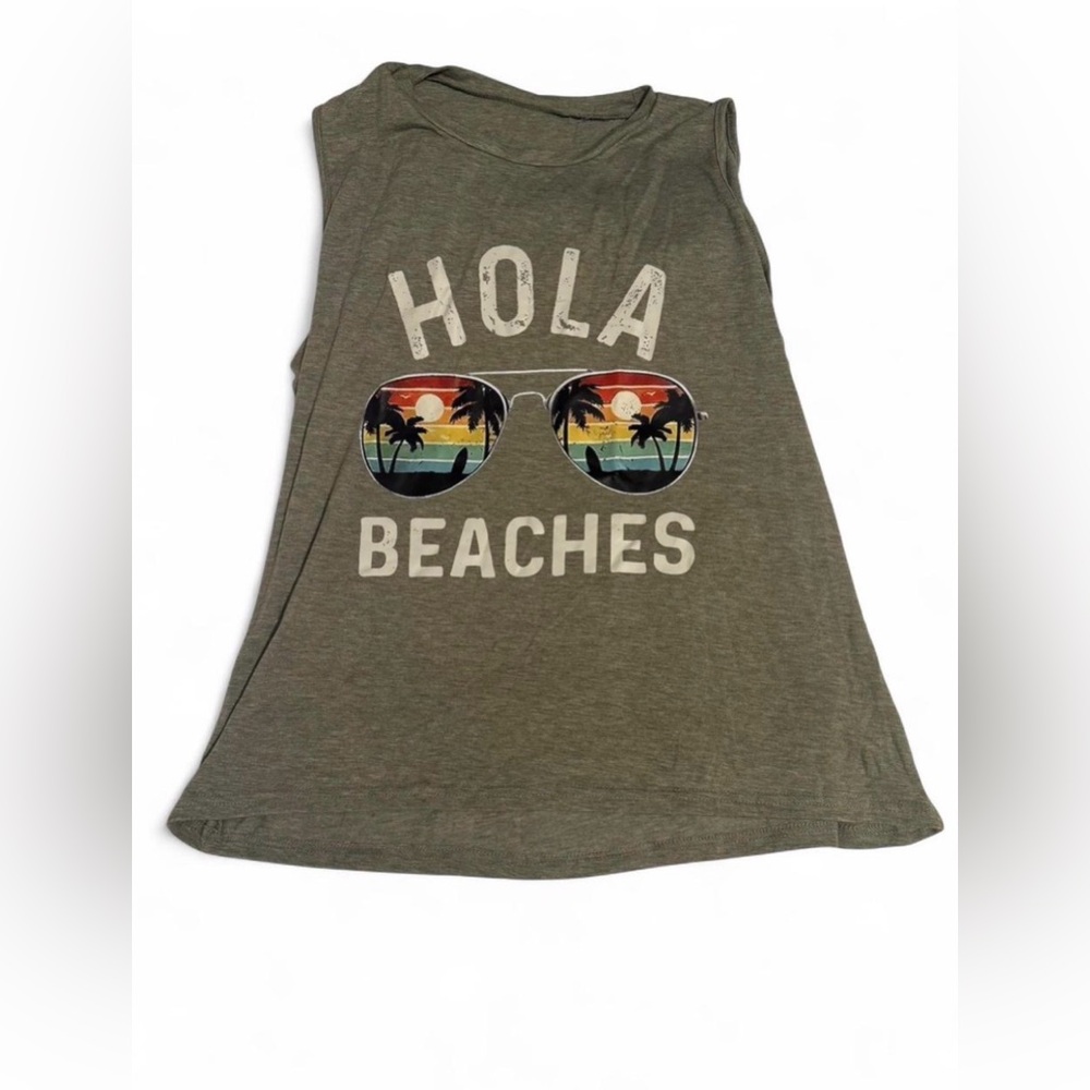 Green Graphic Tank Top